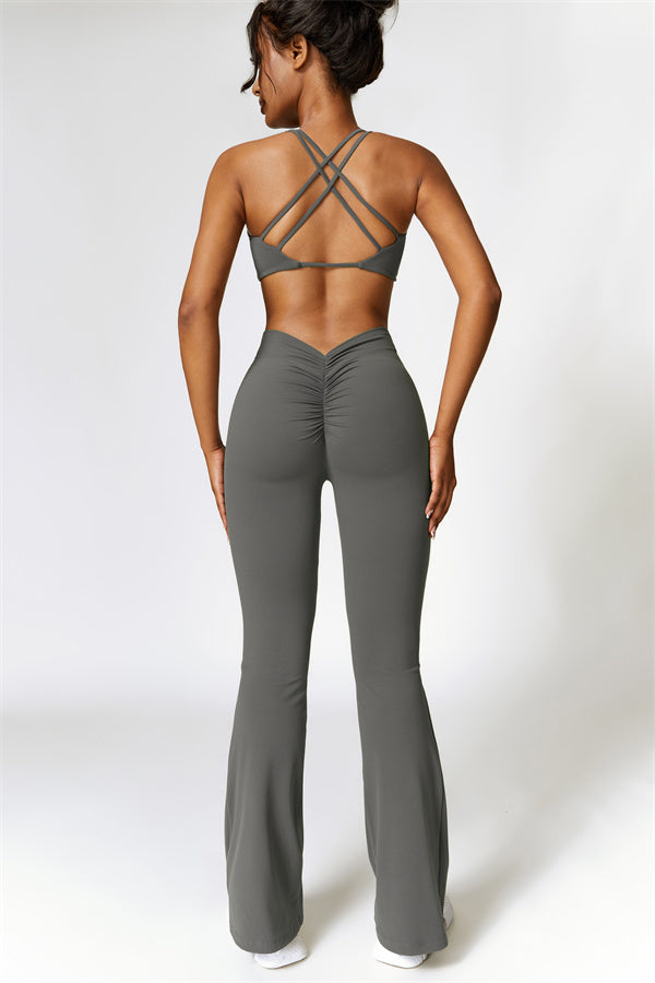 Twist-Front Cross Back Sports Bra