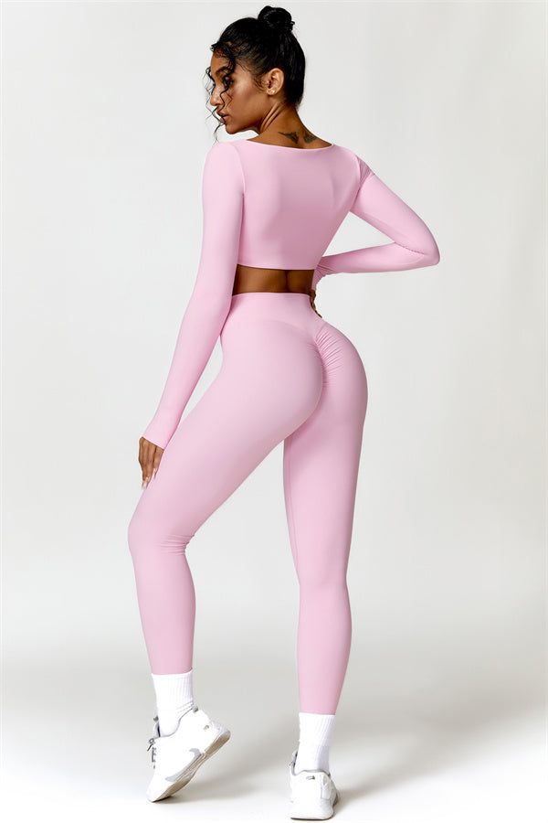 Seamless Long Sleeve Crop Top & Leggings Set