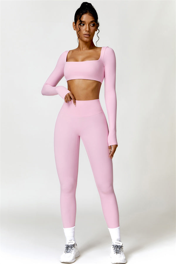 Seamless Long Sleeve Crop Top & Leggings Set