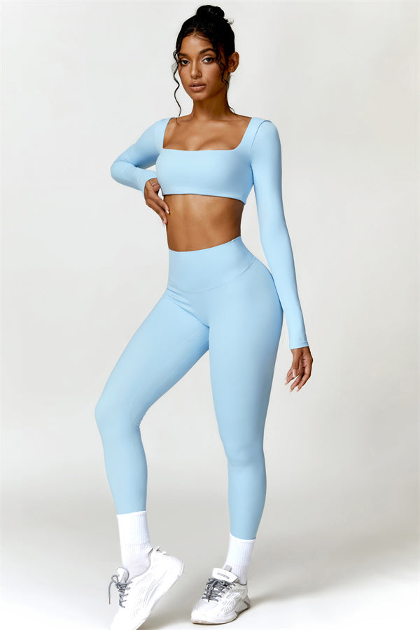 Seamless Long Sleeve Crop Top & Leggings Set