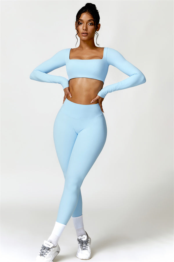 Seamless Long Sleeve Crop Top & Leggings Set