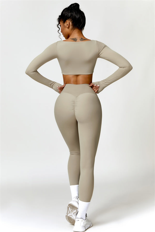 Seamless Long Sleeve Crop Top & Leggings Set