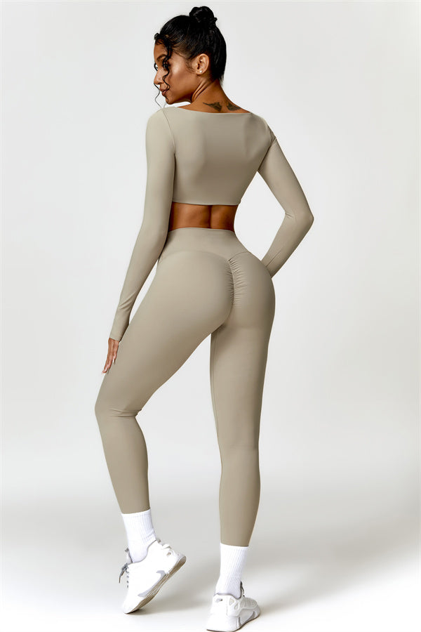 Seamless Long Sleeve Crop Top & Leggings Set