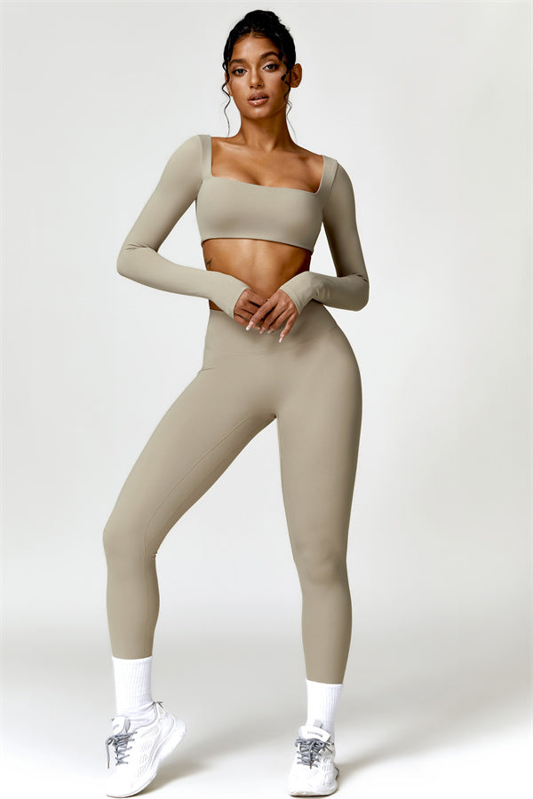 Seamless Long Sleeve Crop Top & Leggings Set