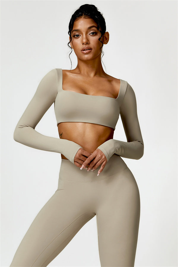 Seamless Long Sleeve Crop Top & Leggings Set