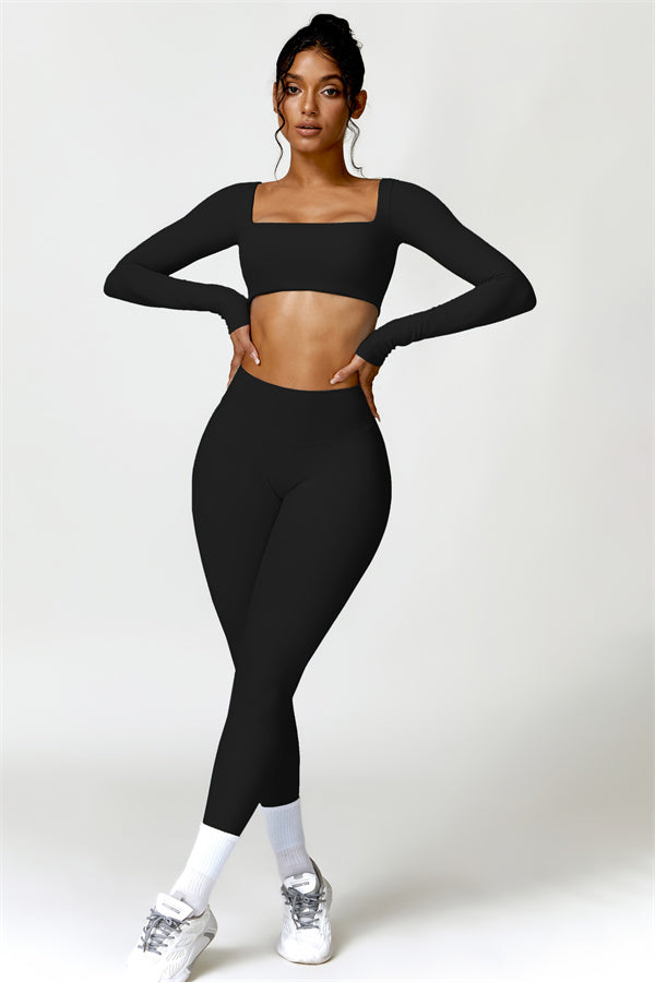 Seamless Long Sleeve Crop Top & Leggings Set