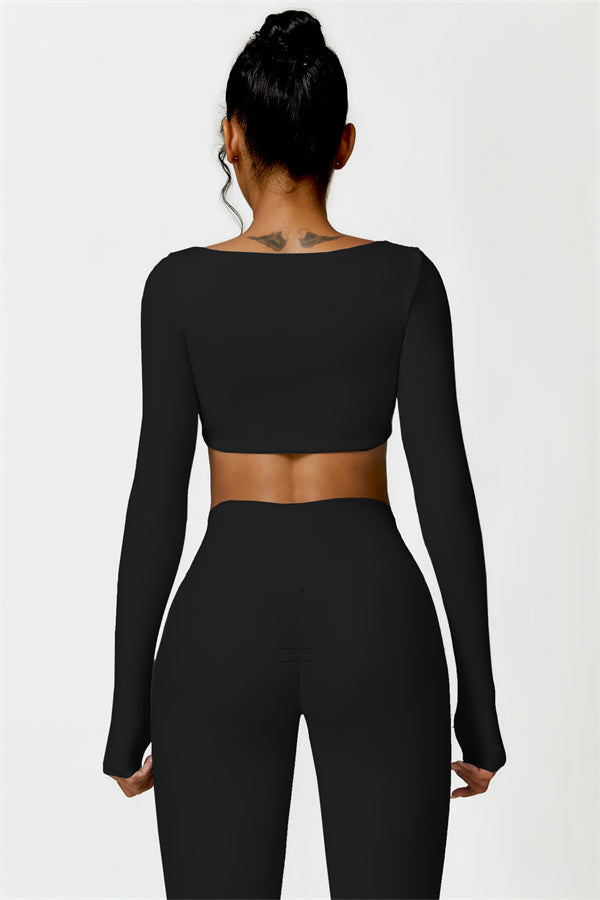 Seamless Long Sleeve Crop Top & Leggings Set