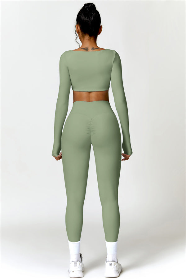 Seamless Long Sleeve Crop Top & Leggings Set