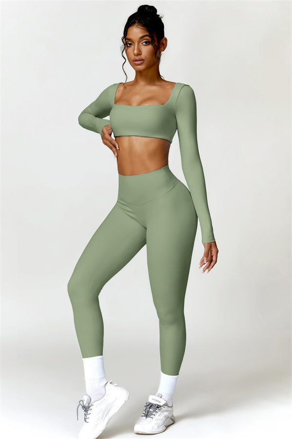 Seamless Long Sleeve Crop Top & Leggings Set