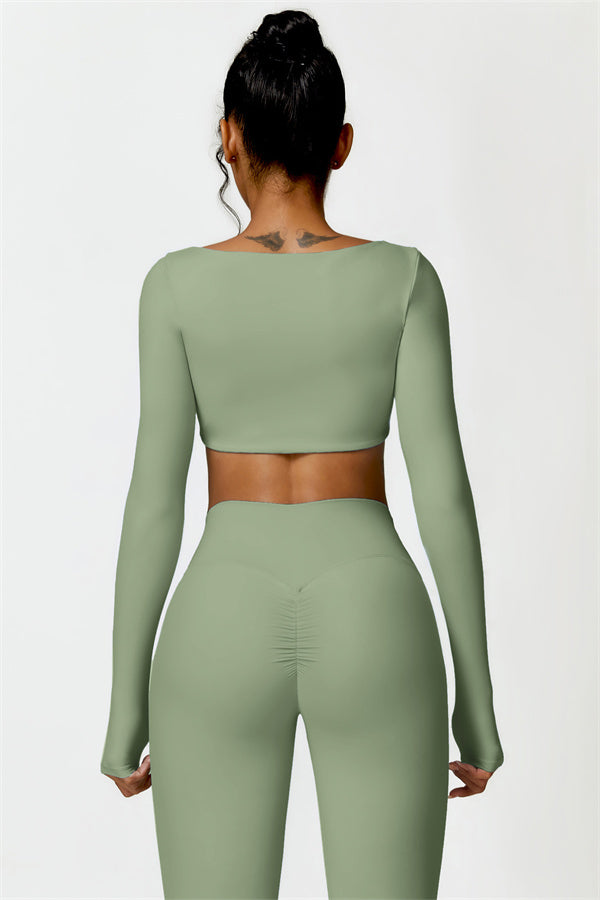 Seamless Long Sleeve Crop Top & Leggings Set