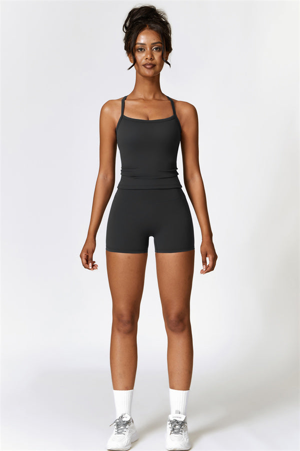 Crisscross Back Sculpting Crop Vest