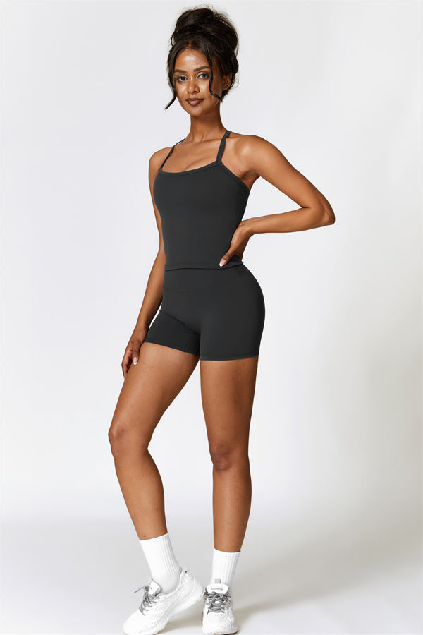 Crisscross Back Sculpting Crop Vest