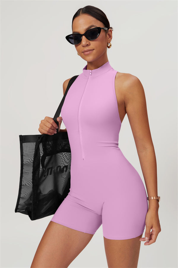 SculptFlex Stand-Up Collar Cutout Jumpsuit