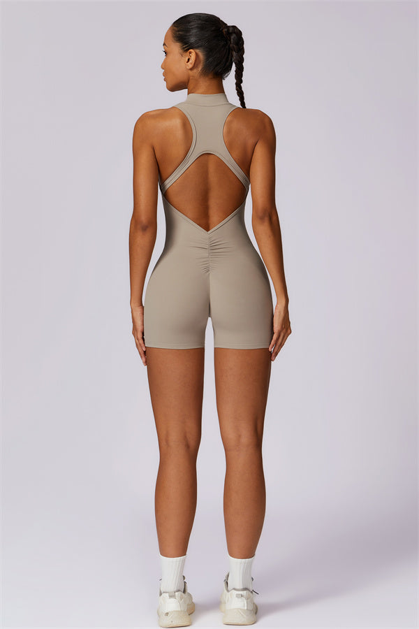 SculptFlex Stand-Up Collar Cutout Jumpsuit