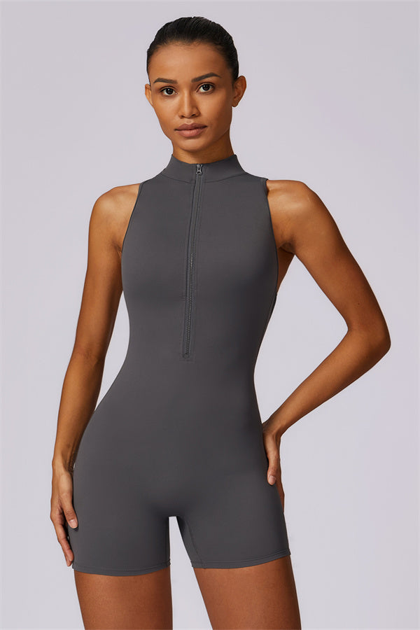 SculptFlex Stand-Up Collar Cutout Jumpsuit