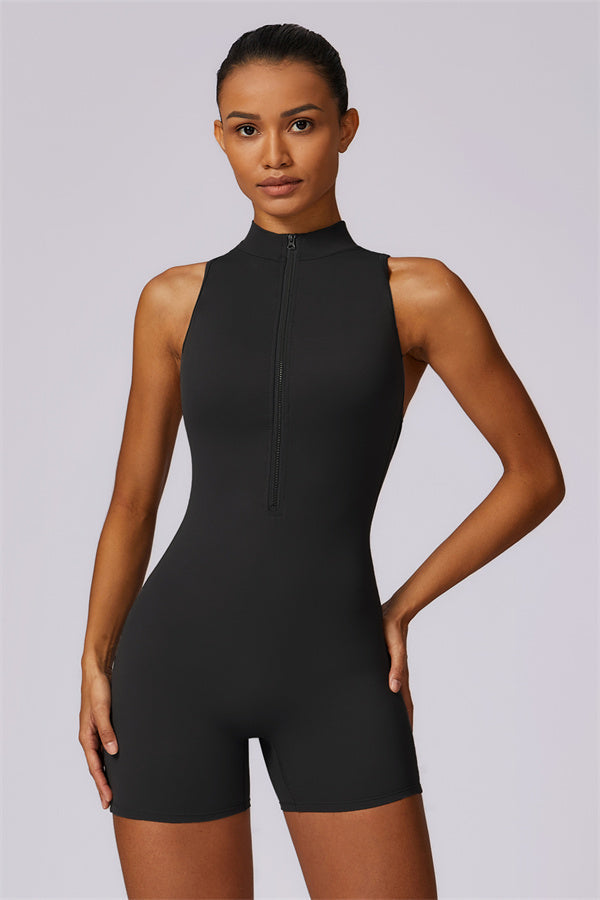 SculptFlex Stand-Up Collar Cutout Jumpsuit