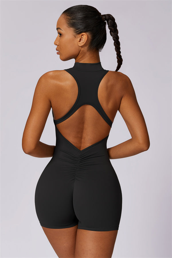 SculptFlex Stand-Up Collar Cutout Jumpsuit