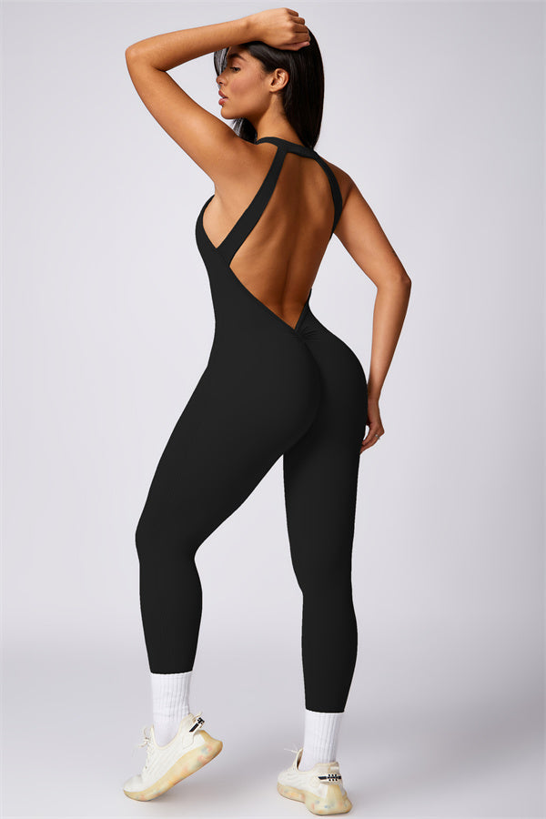 Sculpted Back Cutout Jumpsuit