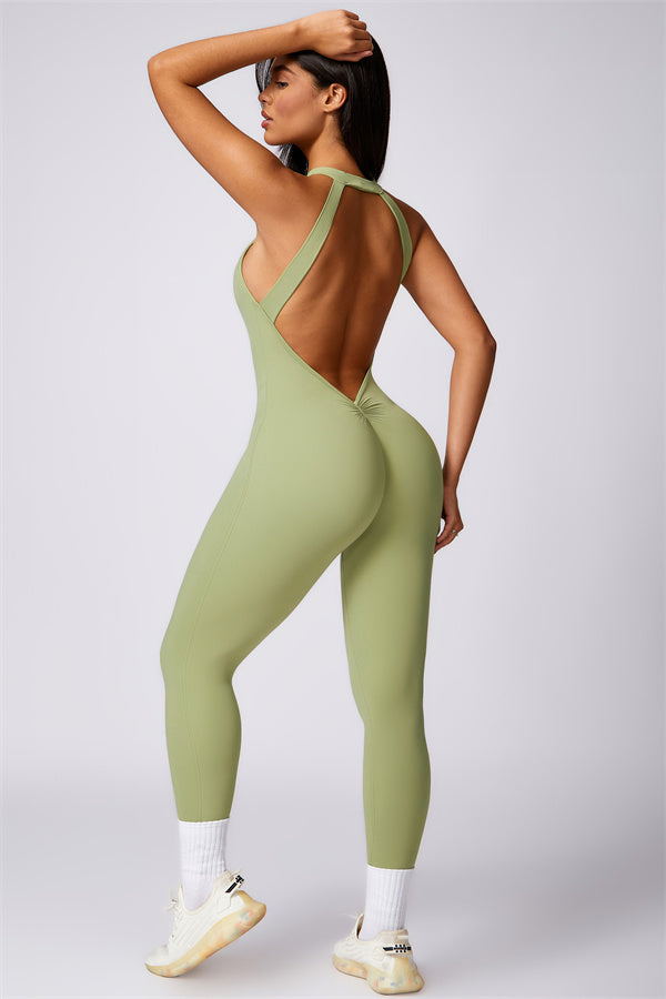 Sculpted Back Cutout Jumpsuit