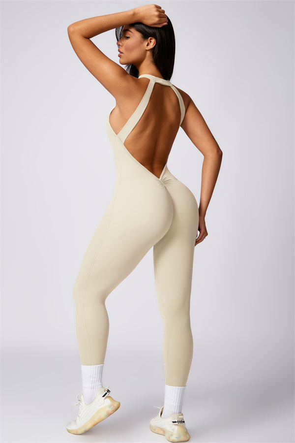 Sculpted Back Cutout Jumpsuit