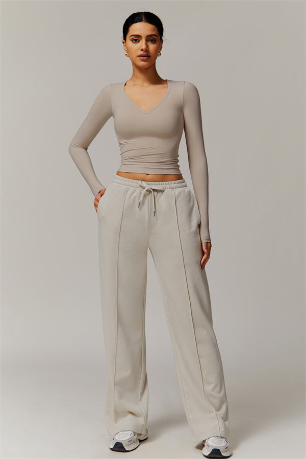 Straight-Leg & Wide-Leg Sweatpants with Drawstring