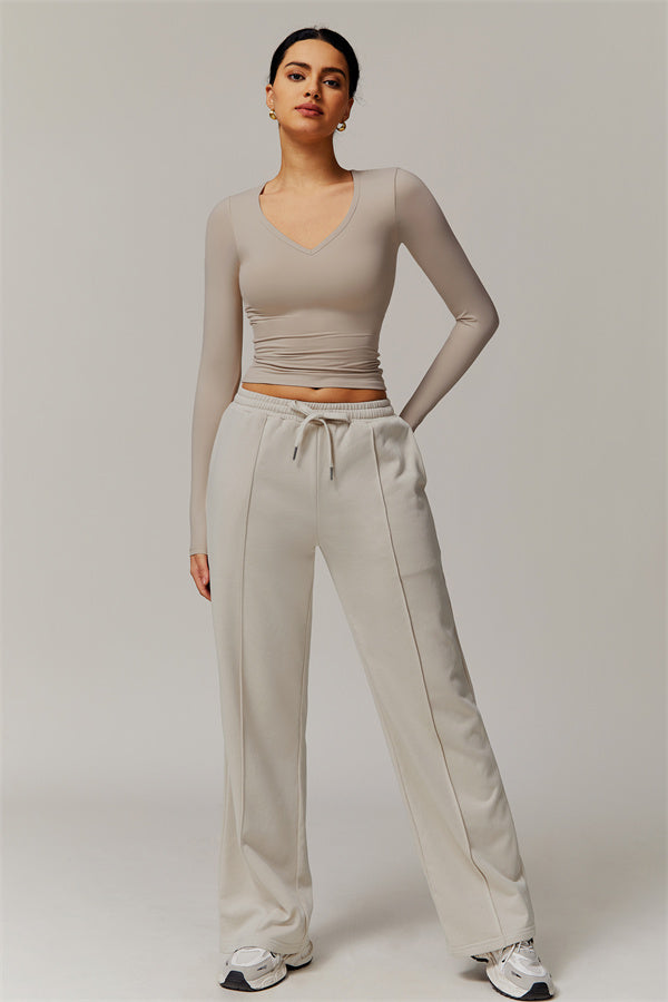 Straight-Leg & Wide-Leg Sweatpants with Drawstring