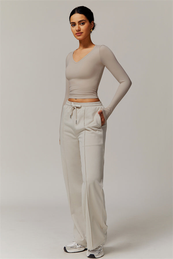 Straight-Leg & Wide-Leg Sweatpants with Drawstring