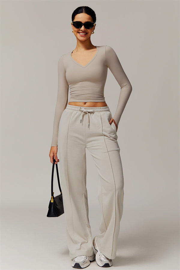 Straight-Leg & Wide-Leg Sweatpants with Drawstring