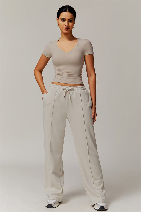 Straight-Leg & Wide-Leg Sweatpants with Drawstring