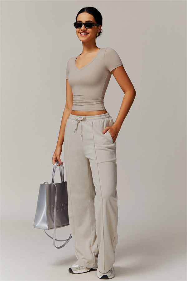 Straight-Leg & Wide-Leg Sweatpants with Drawstring