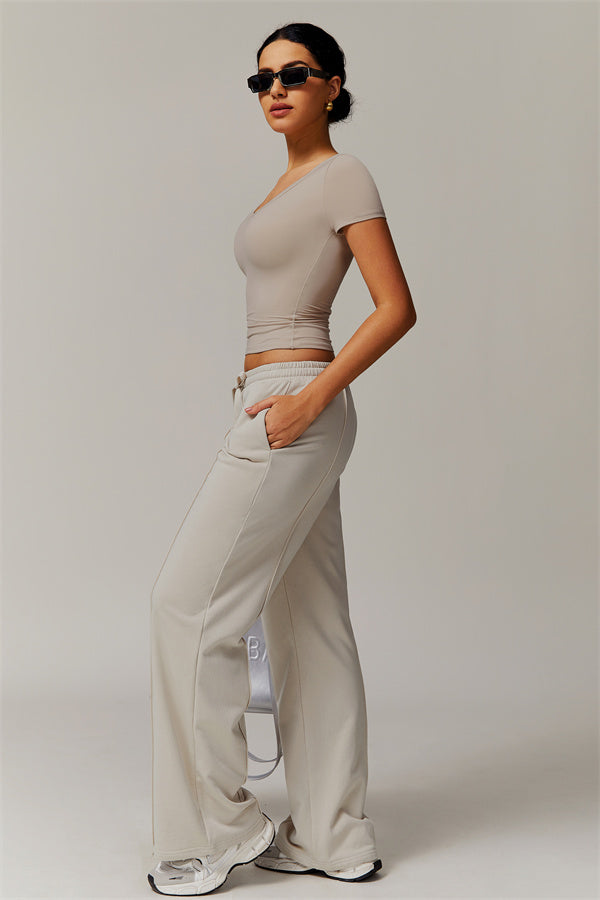 Straight-Leg & Wide-Leg Sweatpants with Drawstring