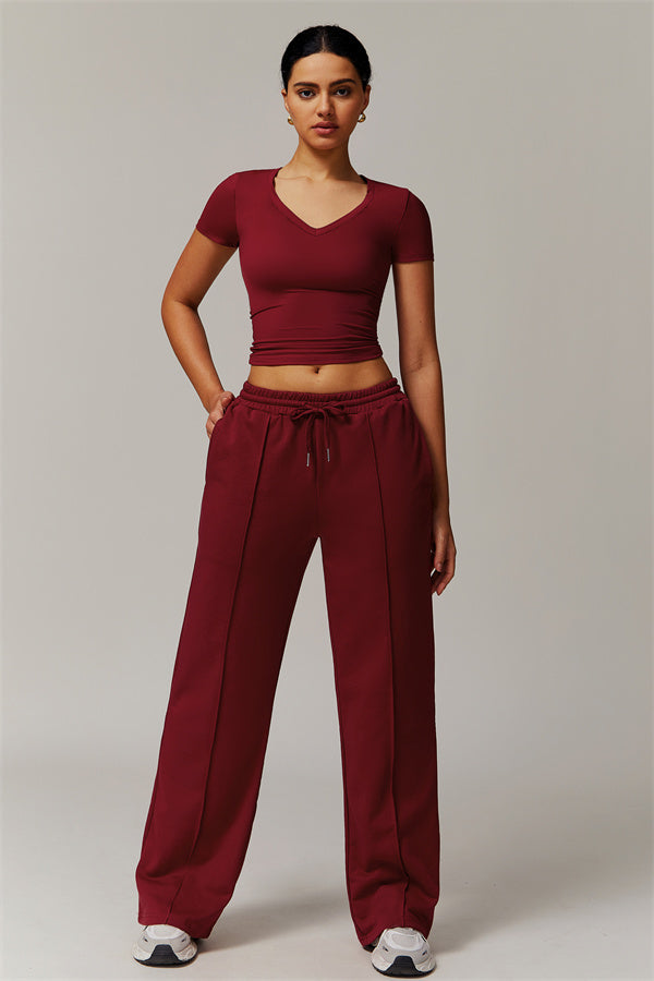 Straight-Leg & Wide-Leg Sweatpants with Drawstring