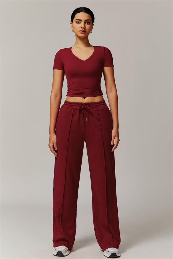 Straight-Leg & Wide-Leg Sweatpants with Drawstring