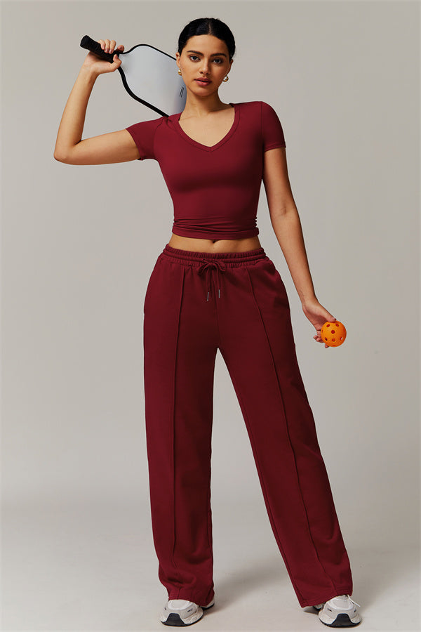 Straight-Leg & Wide-Leg Sweatpants with Drawstring