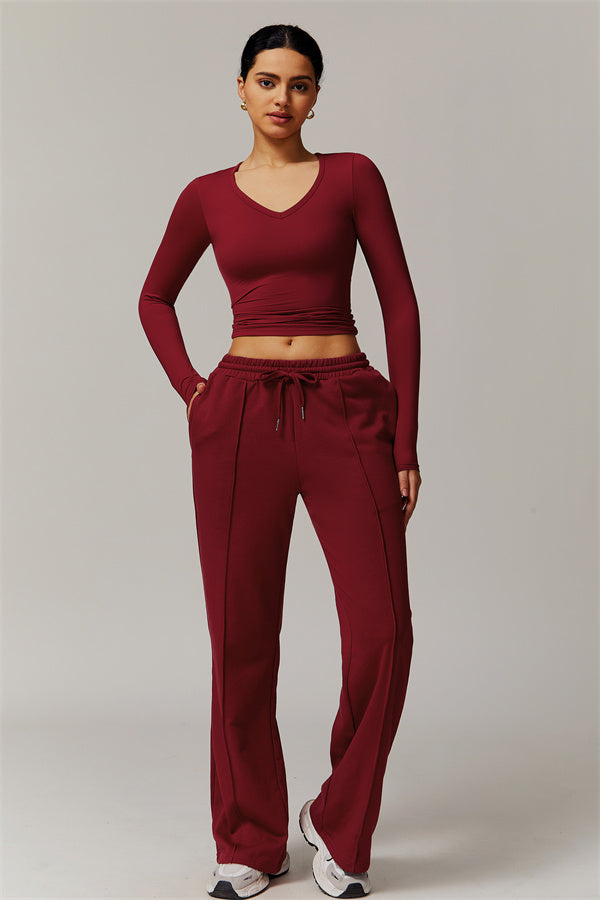 Straight-Leg & Wide-Leg Sweatpants with Drawstring