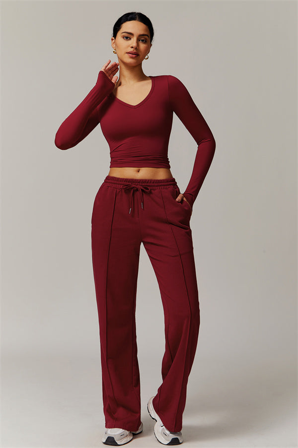 Straight-Leg & Wide-Leg Sweatpants with Drawstring