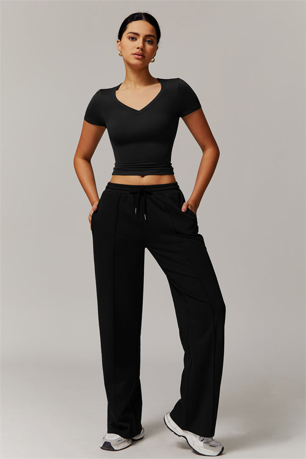 Straight-Leg & Wide-Leg Sweatpants with Drawstring