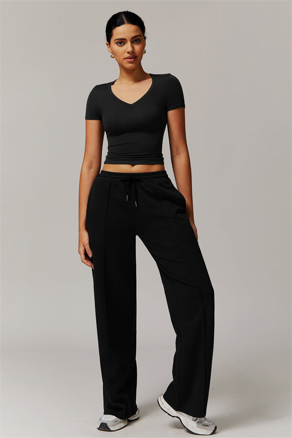 Straight-Leg & Wide-Leg Sweatpants with Drawstring