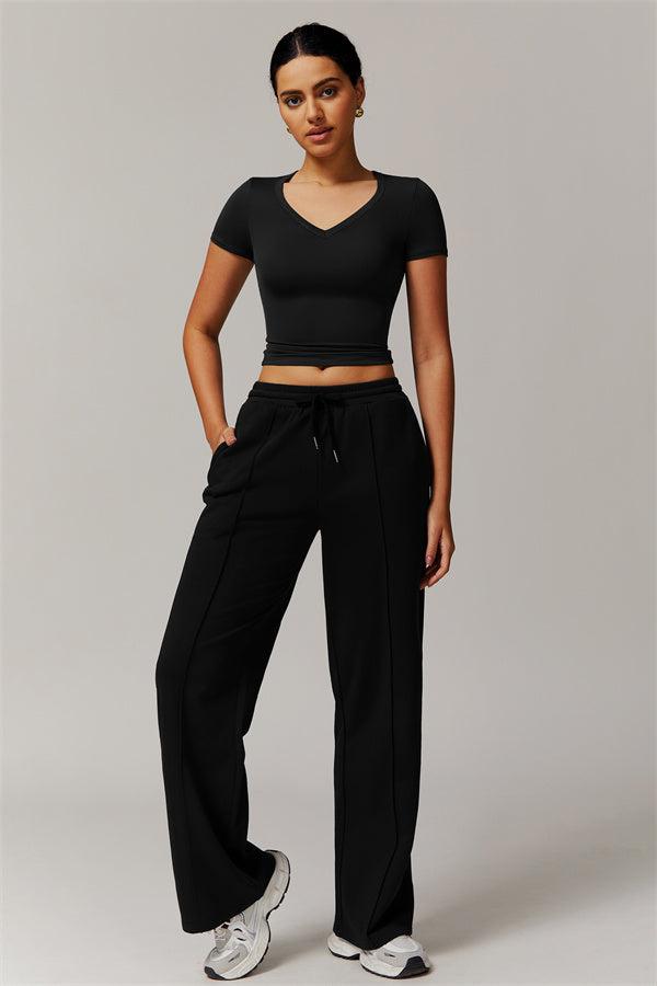 Straight-Leg & Wide-Leg Sweatpants with Drawstring