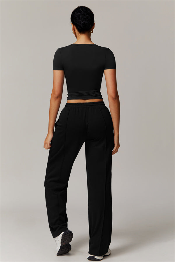 Straight-Leg & Wide-Leg Sweatpants with Drawstring