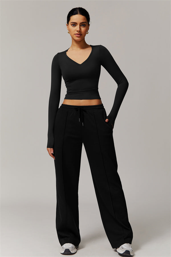 Straight-Leg & Wide-Leg Sweatpants with Drawstring