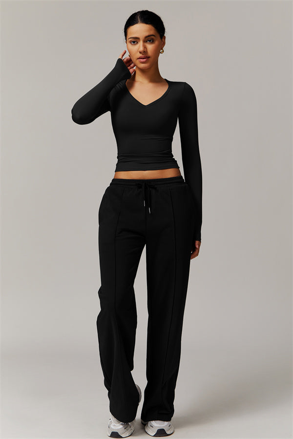 Straight-Leg & Wide-Leg Sweatpants with Drawstring