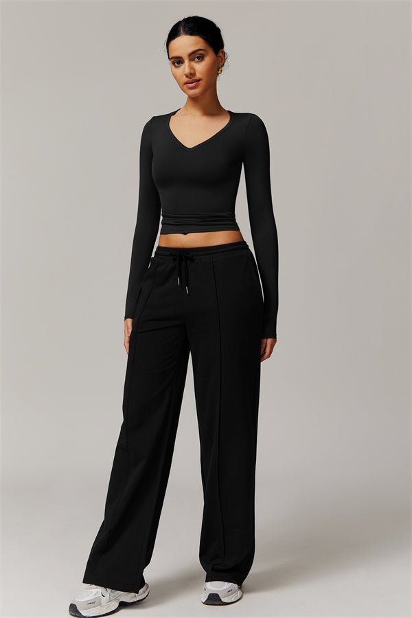 Straight-Leg & Wide-Leg Sweatpants with Drawstring