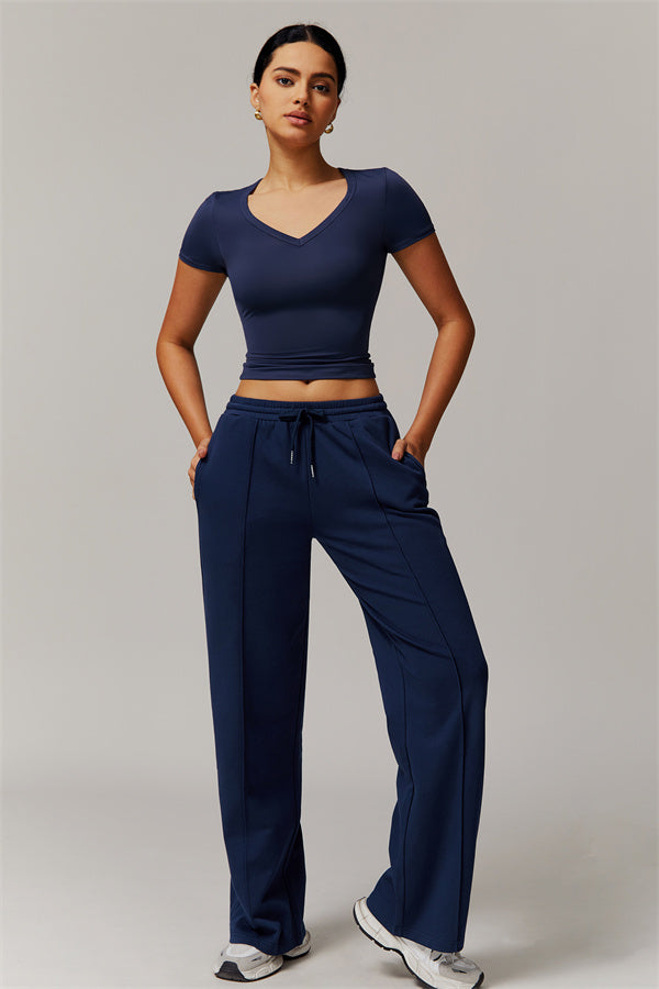 Straight-Leg & Wide-Leg Sweatpants with Drawstring