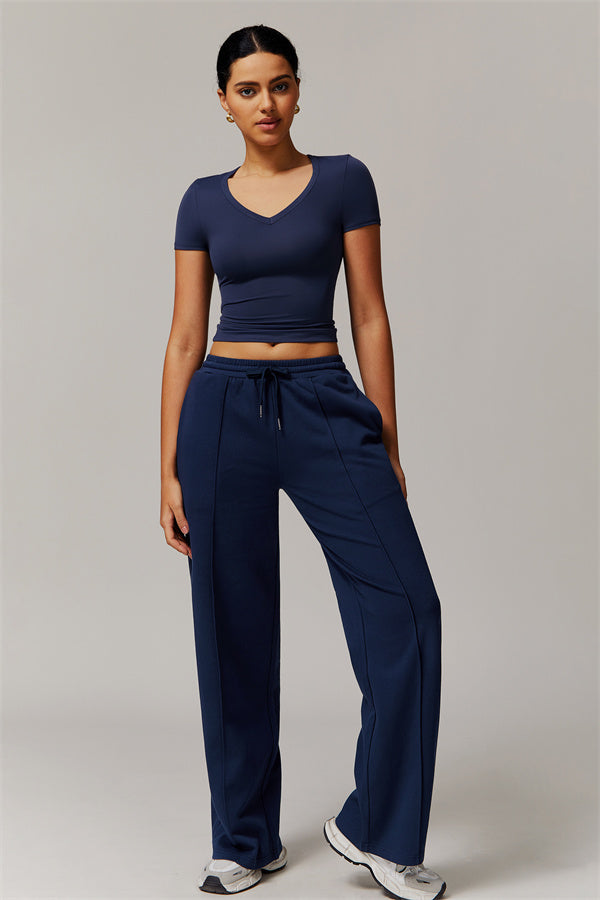 Straight-Leg & Wide-Leg Sweatpants with Drawstring