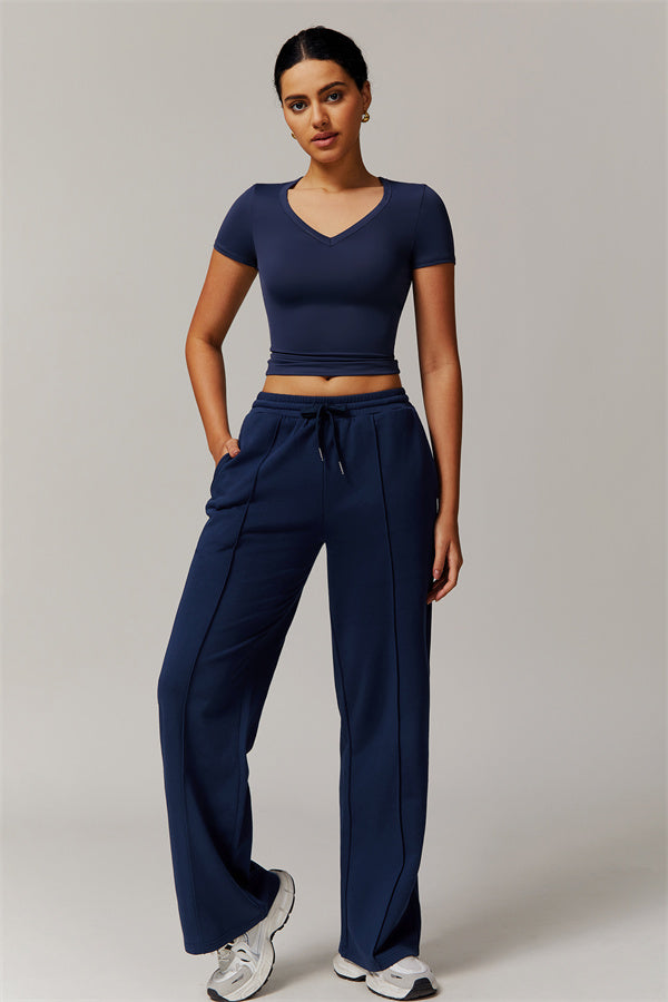 Straight-Leg & Wide-Leg Sweatpants with Drawstring