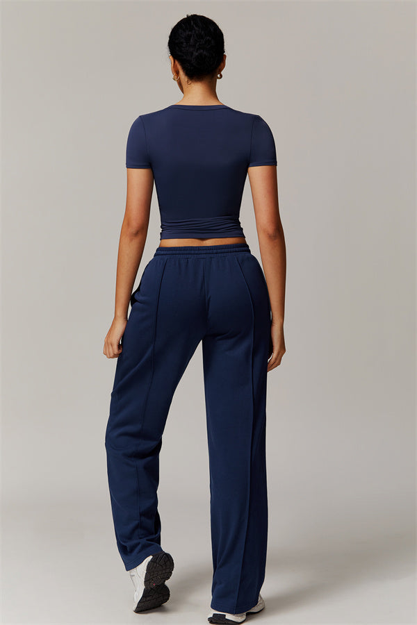 Straight-Leg & Wide-Leg Sweatpants with Drawstring