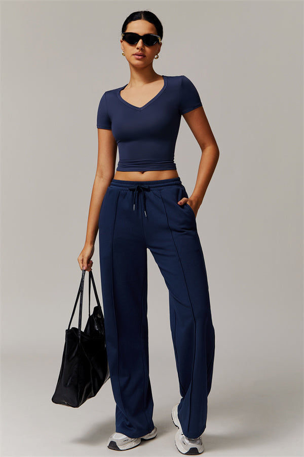 Straight-Leg & Wide-Leg Sweatpants with Drawstring