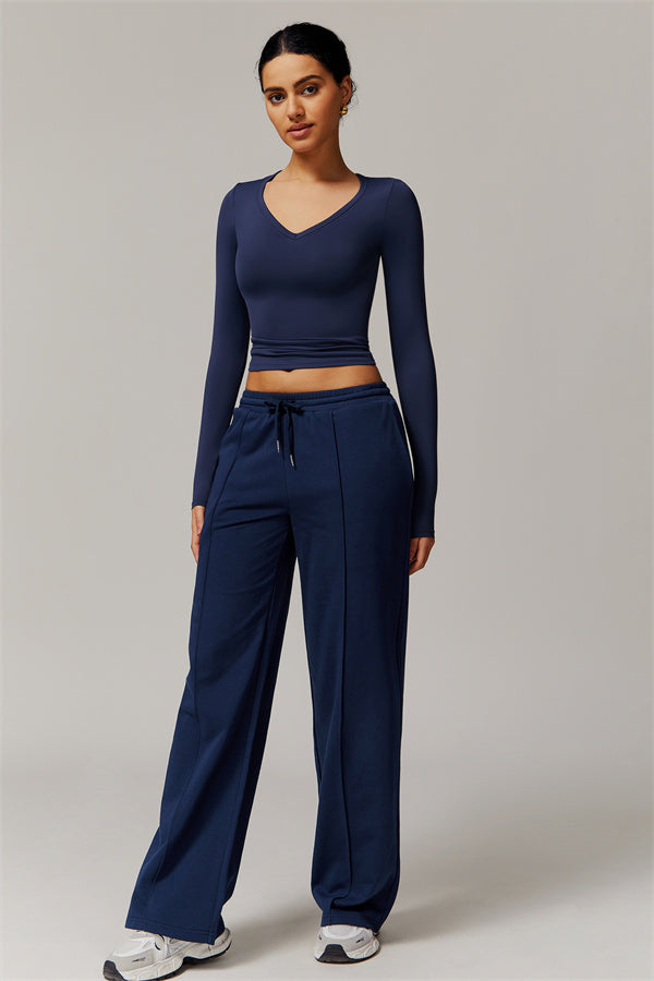 Straight-Leg & Wide-Leg Sweatpants with Drawstring