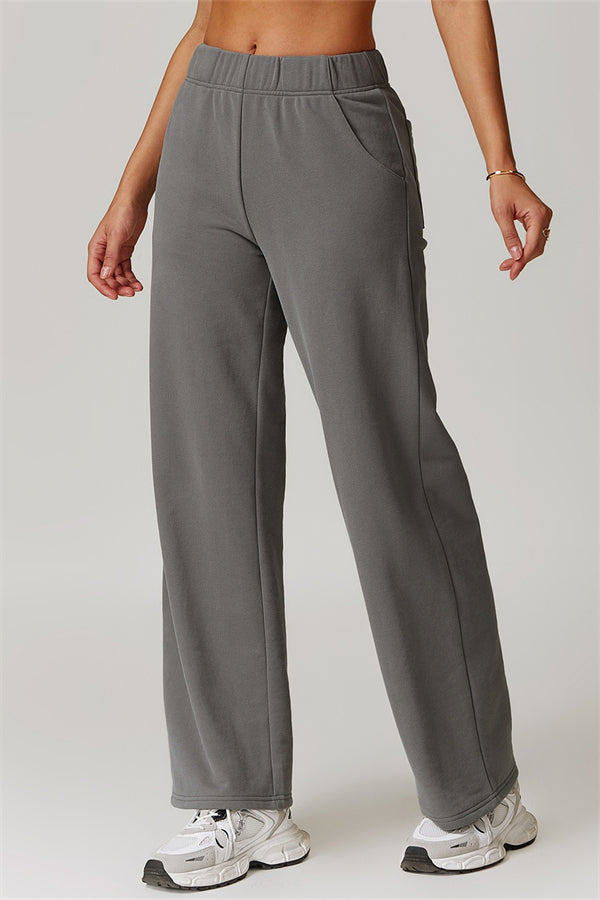 Straight-Leg Sweatpants with Side Pockets